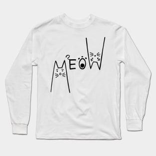 Cute Meow Cat Long Sleeve T-Shirt